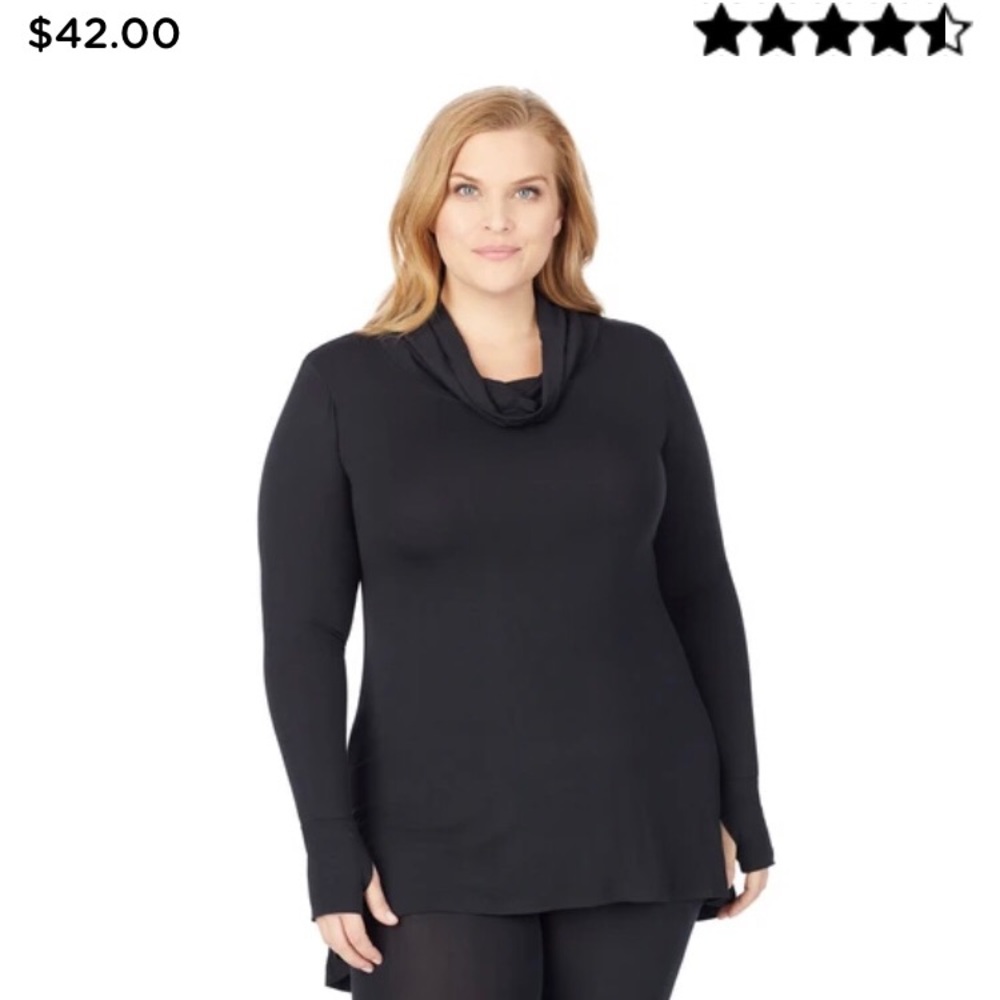 Cuddl Duds Softwear Stretch Long Sleeve Cowl Tunic
